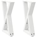 Miniatyrbillede 2 af 10: vidaXL Sofabordben 2 stk Hvid 38x(42-43,3) cm Stål