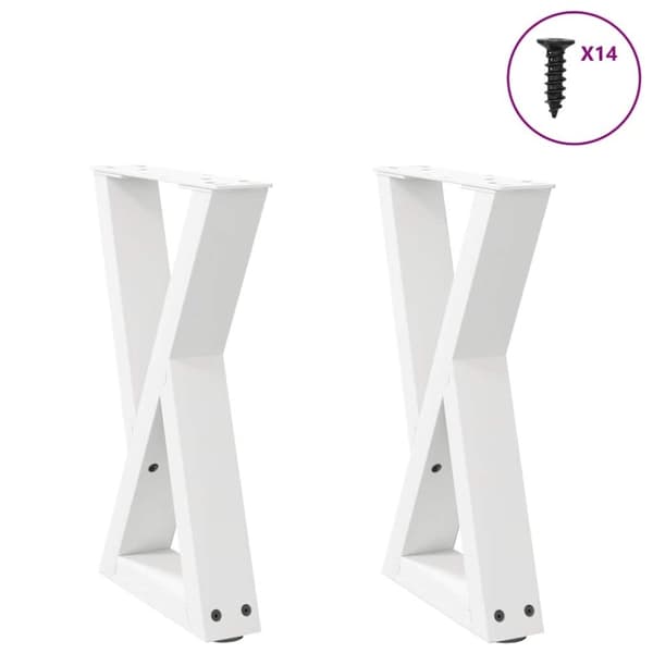 vidaXL Sofabordben 2 stk Hvid 38x(42-43,3) cm Stål