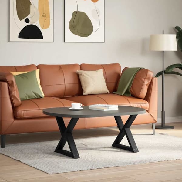 vidaXL Sohvapöydän jalat 2 kpl Musta 60x(42-43,3) cm Teräs