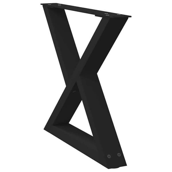 vidaXL Sohvapöydän jalat 2 kpl Musta 60x(42-43,3) cm Teräs