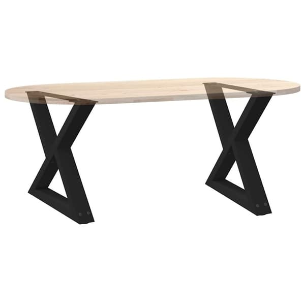 vidaXL Sohvapöydän jalat 2 kpl Musta 60x(42-43,3) cm Teräs