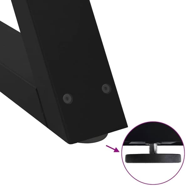 vidaXL Sohvapöydän jalat 2 kpl Musta 60x(42-43,3) cm Teräs