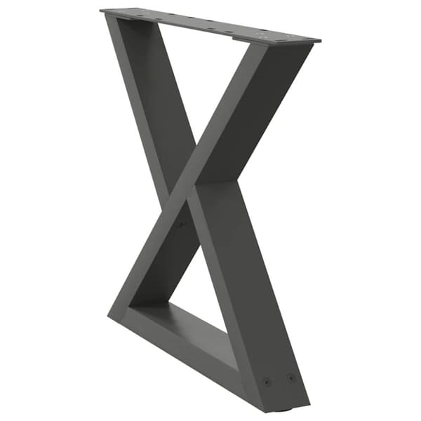 vidaXL Sohvapöydän jalat 2 kpl antrasiitti 50x(42-43,3) cm teräs