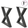 Pikkukuva 1 / 10: vidaXL Sohvapöydän jalat 2 kpl antrasiitti 50x(42-43,3) cm teräs