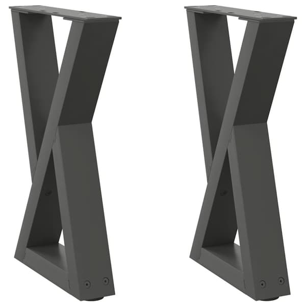 vidaXL Sohvapöydän jalat 2 kpl antrasiitti 38x(42-43,3) cm teräs