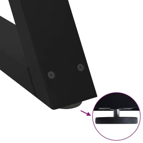 vidaXL Sohvapöydän jalat 2 kpl musta 50x(30-31,3) cm teräs
