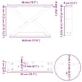 Pikkukuva 10 / 10: vidaXL Sohvapöydän jalat 2 kpl musta 50x(30-31,3) cm teräs