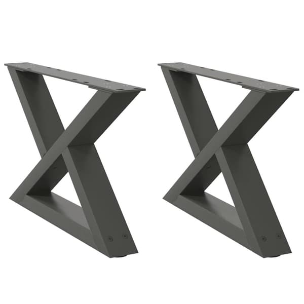 vidaXL Sohvapöydän jalat 2 kpl antrasiitti 60x(30-31,3) cm teräs