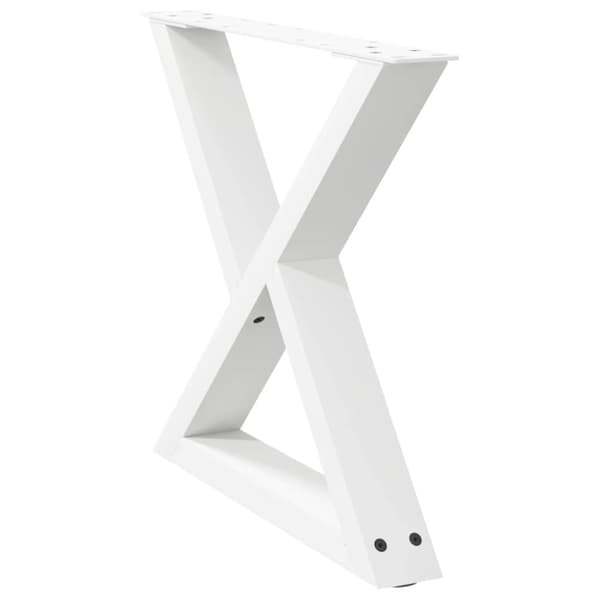 vidaXL Sohvapöydän jalat 2 kpl Valkoinen 50x(42-43,3) cm Teräs