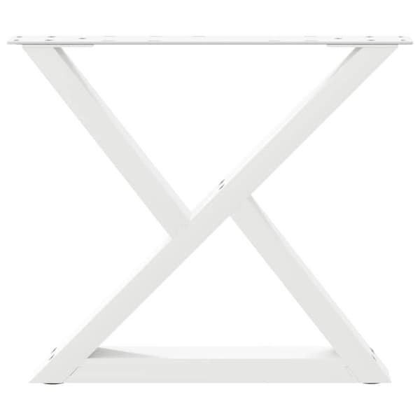 vidaXL Sohvapöydän jalat 2 kpl Valkoinen 50x(42-43,3) cm Teräs