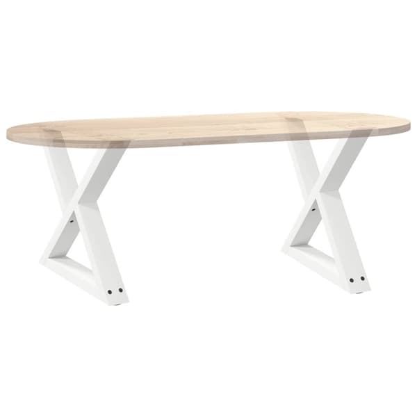 vidaXL Sohvapöydän jalat 2 kpl Valkoinen 50x(42-43,3) cm Teräs
