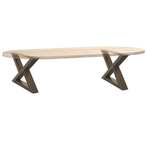 vidaXL Sohvapöydän jalat 2 kpl Luonnonvärinen teräs 60x(30-31,3) cm Teräs
