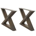 Pikkukuva 2 / 10: vidaXL Sohvapöydän jalat 2 kpl Luonnonvärinen teräs 60x(30-31,3) cm Teräs