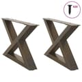 Pikkukuva 1 / 10: vidaXL Sohvapöydän jalat 2 kpl Luonnonvärinen teräs 60x(30-31,3) cm Teräs