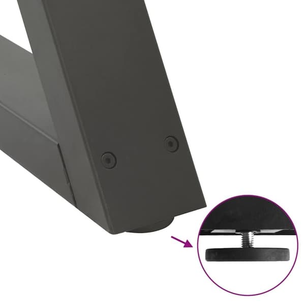 vidaXL Soffbordsben 2 st antracit 50x(30-31,3) cm stål