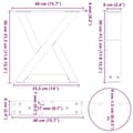 Miniatyrbilde 10 av 10: vidaXL Salongbordben 2 stk naturstål 40x(30-31,3) cm stål