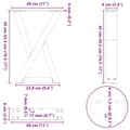 Miniatyrbilde 10 av 10: vidaXL Salongbordben 2 stk hvite 28 x (42-43,3) cm stål