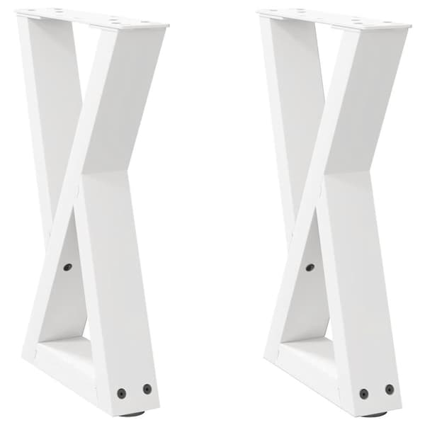 vidaXL Salongbordben 2 stk hvite 28 x (42-43,3) cm stål