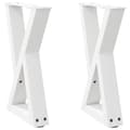 Miniatyrbilde 2 av 10: vidaXL Salongbordben 2 stk hvite 28 x (42-43,3) cm stål