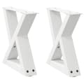Miniatyrbilde 2 av 10: vidaXL Salongbordben 2 stk hvite 40x(30-31,3) cm stål