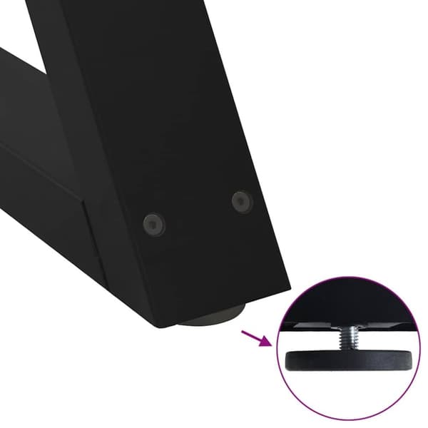 vidaXL Salongbordben 2 stk svart 70x(30-31,3) cm stål