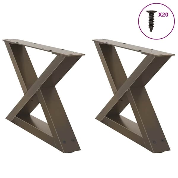 vidaXL Soffbordsben 2 st naturligt stål 50x(30-31,3) cm stål