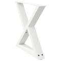 Miniatyrbilde 4 av 10: vidaXL Salongbordben 2 stk hvite 60 x (42-43,3) cm stål