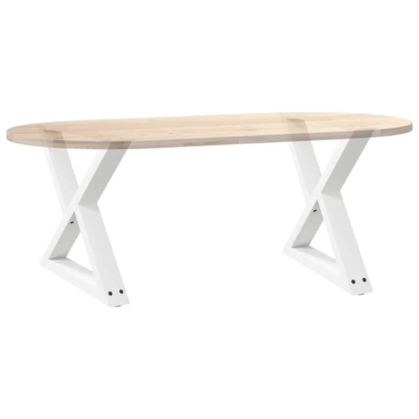vidaXL Salongbordben 2 stk hvite 60 x (42-43,3) cm stål