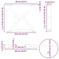 Miniatyrbilde 10 av 10: vidaXL Salongbordben 2 stk hvite 60 x (42-43,3) cm stål