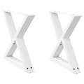 Miniatyrbilde 2 av 10: vidaXL Salongbordben 2 stk hvite 60 x (42-43,3) cm stål