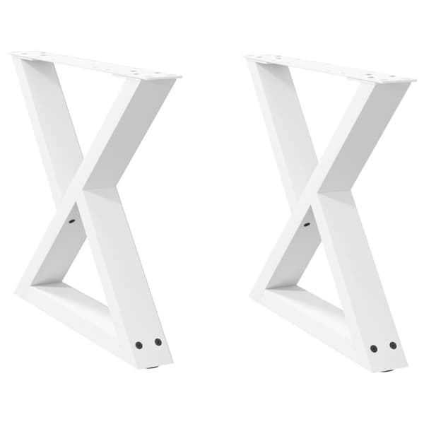 vidaXL Salongbordben 2 stk hvite 60 x (42-43,3) cm stål