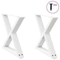 Miniatyrbilde 1 av 10: vidaXL Salongbordben 2 stk hvite 60 x (42-43,3) cm stål