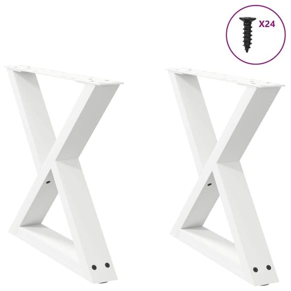 vidaXL Salongbordben 2 stk hvite 60 x (42-43,3) cm stål