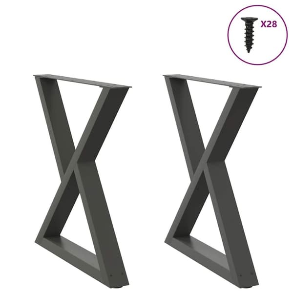 vidaXL Spisebordsben 2 stk Antracit 80x(72-73,3) cm Stål