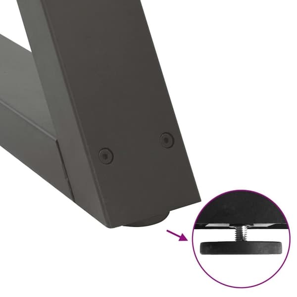 vidaXL Spisebordsben 2 stk Antracit 50x(72-73,3) cm Stål