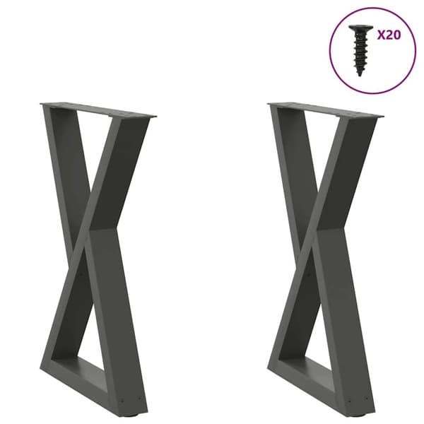 vidaXL Spisebordsben 2 stk Antracit 50x(72-73,3) cm Stål