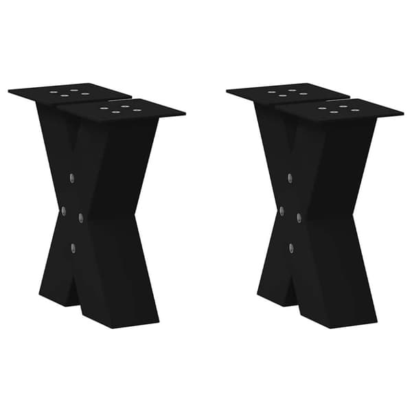 vidaXL Sohvapöydän jalat X-muotoiset 2 kpl Musta 40x(30-31) cm Teräs