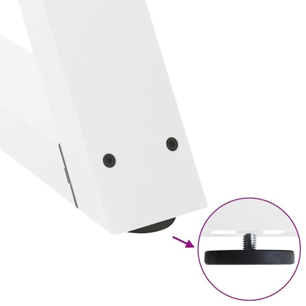 vidaXL Ruokapöydän jalat 2 kpl valkoinen 90x(72-73,3) cm teräs
