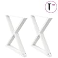 Pikkukuva 1 / 10: vidaXL Ruokapöydän jalat 2 kpl valkoinen 90x(72-73,3) cm teräs