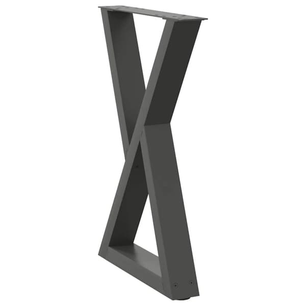 vidaXL Ruokapöydän Jalat 2 kpl Antrasiitti 60x(72-73,3) cm Teräs