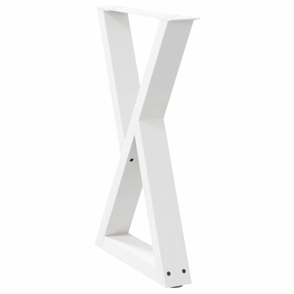 vidaXL Ruokapöydän jalat 2 kpl Valkoinen 50x(72-73,3) cm Teräs