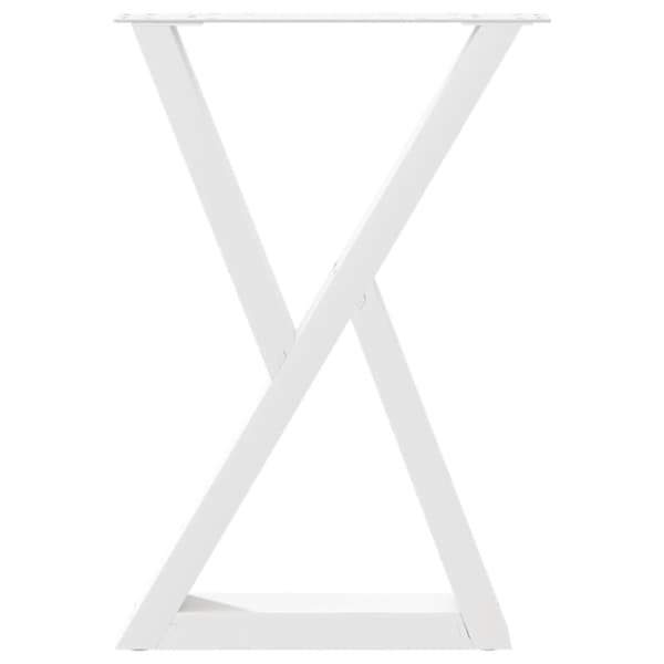 vidaXL Ruokapöydän jalat 2 kpl Valkoinen 50x(72-73,3) cm Teräs