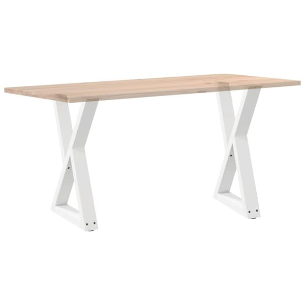 vidaXL Ruokapöydän jalat 2 kpl Valkoinen 50x(72-73,3) cm Teräs