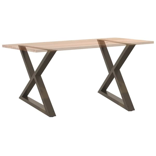 vidaXL Spisebordsben 2 stk Naturstål 90x(72-73,3) cm Stål