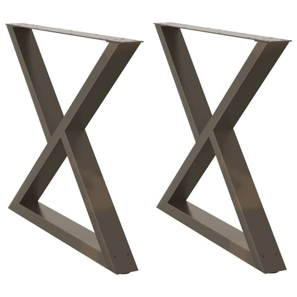 vidaXL Spisebordsben 2 stk Naturstål 90x(72-73,3) cm Stål