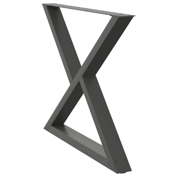 vidaXL Ruokapöydän jalat 2 kpl antrasiitti 90x(72-73,3) cm teräs