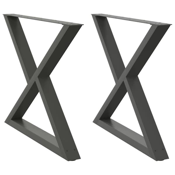 vidaXL Ruokapöydän jalat 2 kpl antrasiitti 90x(72-73,3) cm teräs