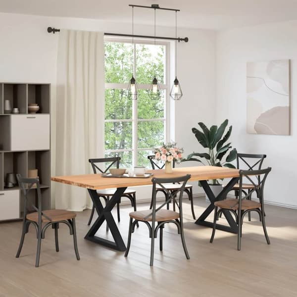 vidaXL Ruokapöydän jalat 2 kpl Musta 90x(72-73,3) cm Teräs