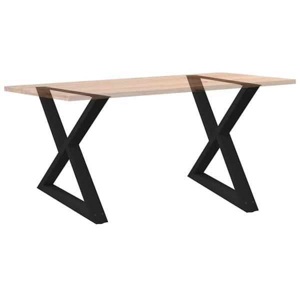 vidaXL Ruokapöydän jalat 2 kpl Musta 90x(72-73,3) cm Teräs