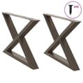 Miniatyrbillede 1 af 10: vidaXL Sofabordben 2 stk Naturstål 70x(42-43,3) cm Stål